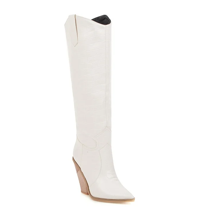 Tanguoant Tanguoant Scale Print Ankle Boots New Wood Grain High Heel High Boots Y10