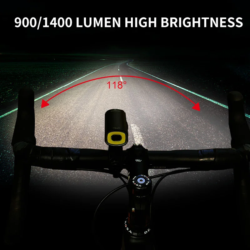 V20S-1000/1500 Gaciron Bicycle Headlight Waterproof 1500 Lumen LED USB Rechargeable Helmet Light LED Handlebar Lamp Cycling Safety Flashlight