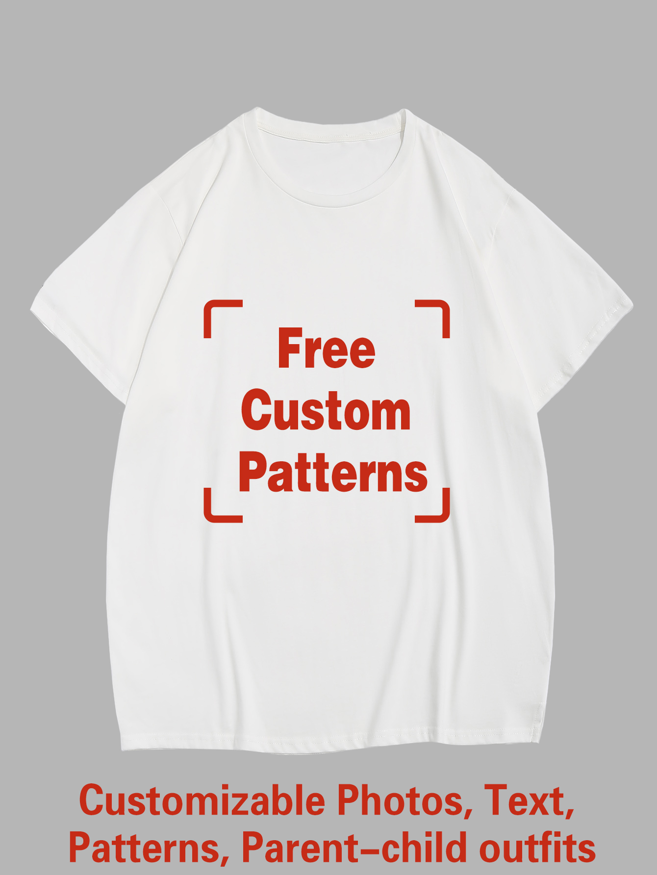 Customized Plus Size T-shirt (You Can Upload Pictures, Text, Logo, Etc. To Customize Your Interesting T-shirt)