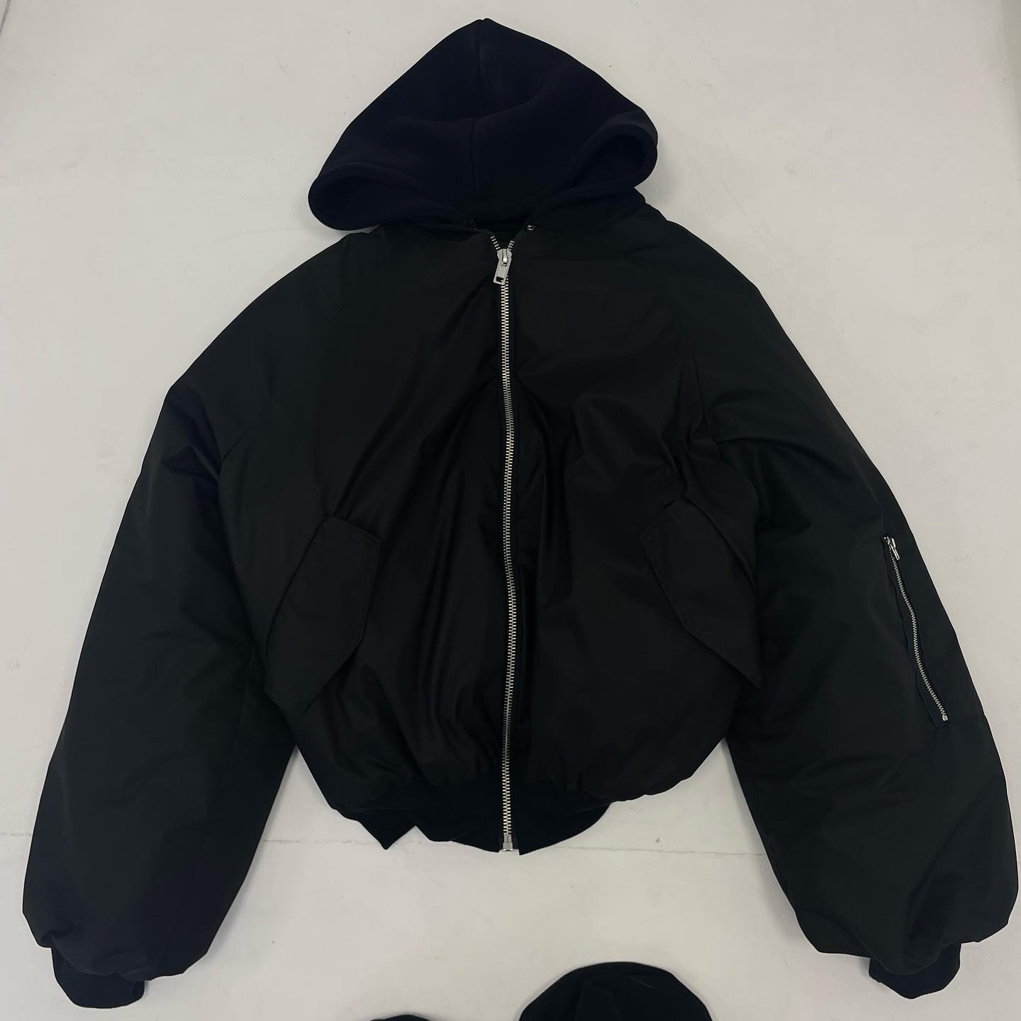 Detachable Hood Bomber Jacket