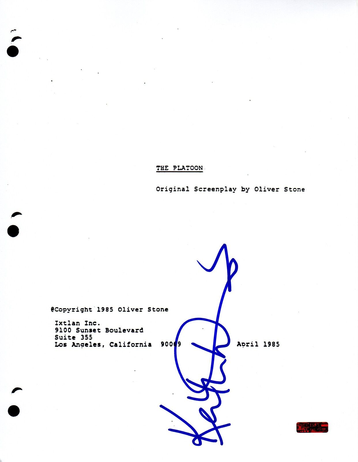 GFA The Platoon Movie * KEITH DAVID * Signed Full Page Script K1 COA