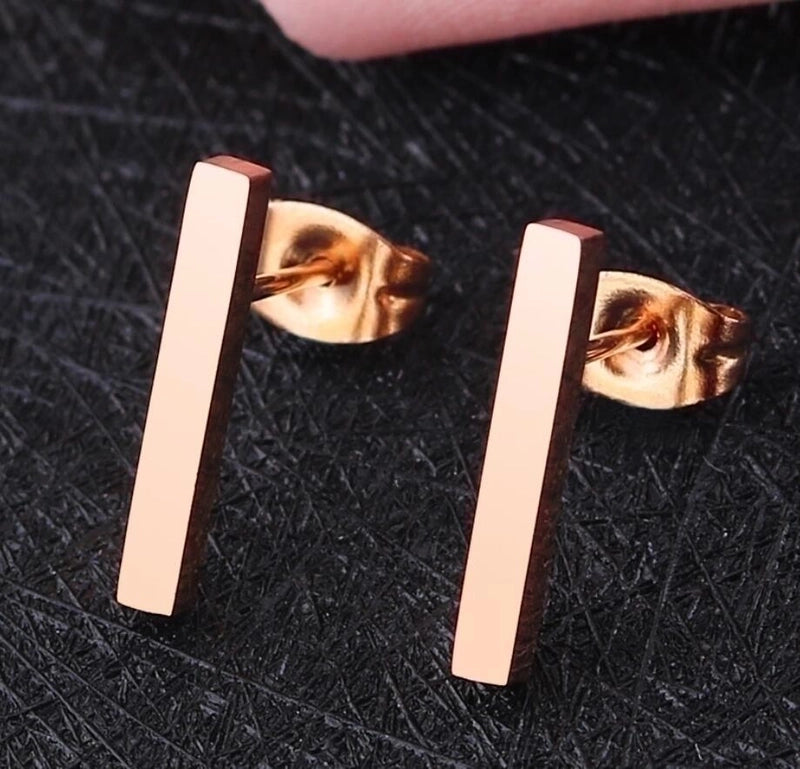 Minimalist Geometric 304 Stainless Steel No Inlaid 18K Gold Plated Ear Studs