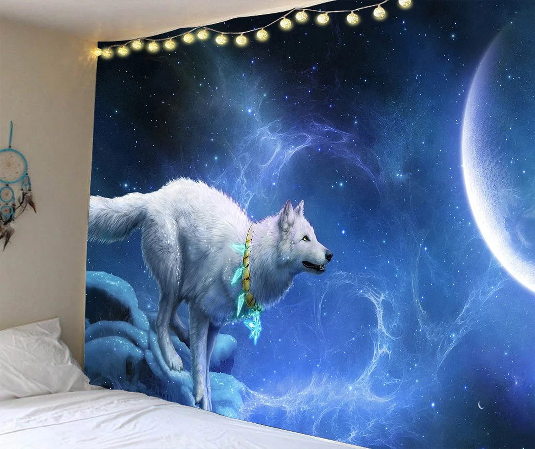 Wall Hanging Tapestry Livingroom Wall Cloth Lion King Wolf Background Cloth Tiger Wall Tapestry Aesthetic Animal Hanging Blanket