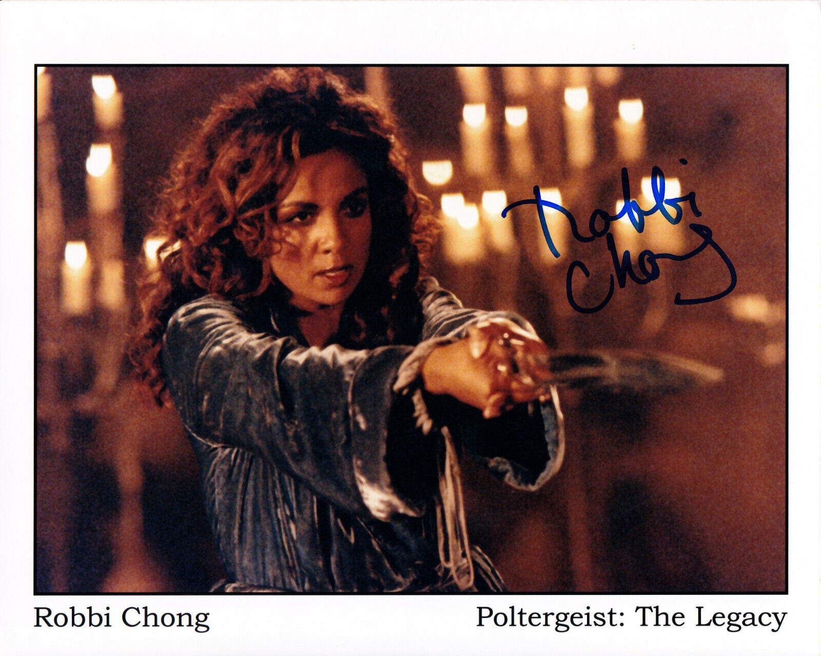 ROBBI CHONG hand-signed POLTERGEIST 8x10 uacc rd coa CLOSEUP W/ KNIFE in-person