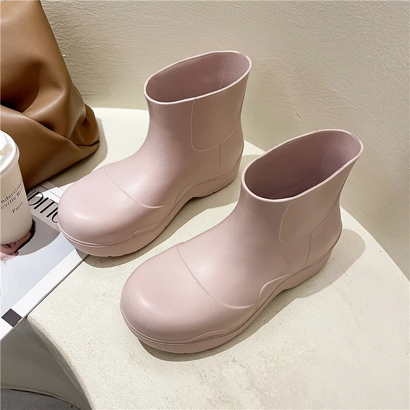 Vstacam Thanksgiving Women Lady Slip On Sandal Cool Boots Shoes Summer New 2022 Woman Feminino Waterproof Rubber Overshoes Cool Boots Antiskid Shoes
