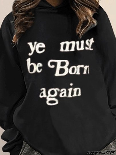 Women's Hoodies Letter Print Long Sleeve Pullover Hoodie