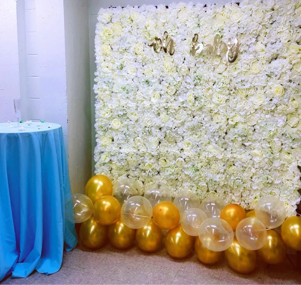 40x60cm Silk Rose Flower Champagne Artificial Flower DIY Wedding Decoration Flower Wall Panels Romantic Wedding Backdrop Decor 1118