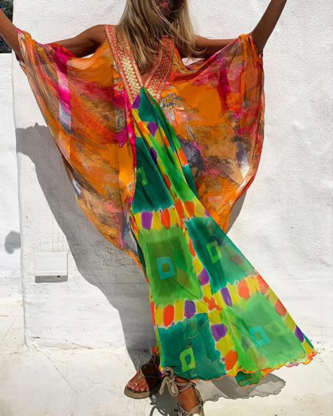 Bohemian Vacation Printed Dress b1aa