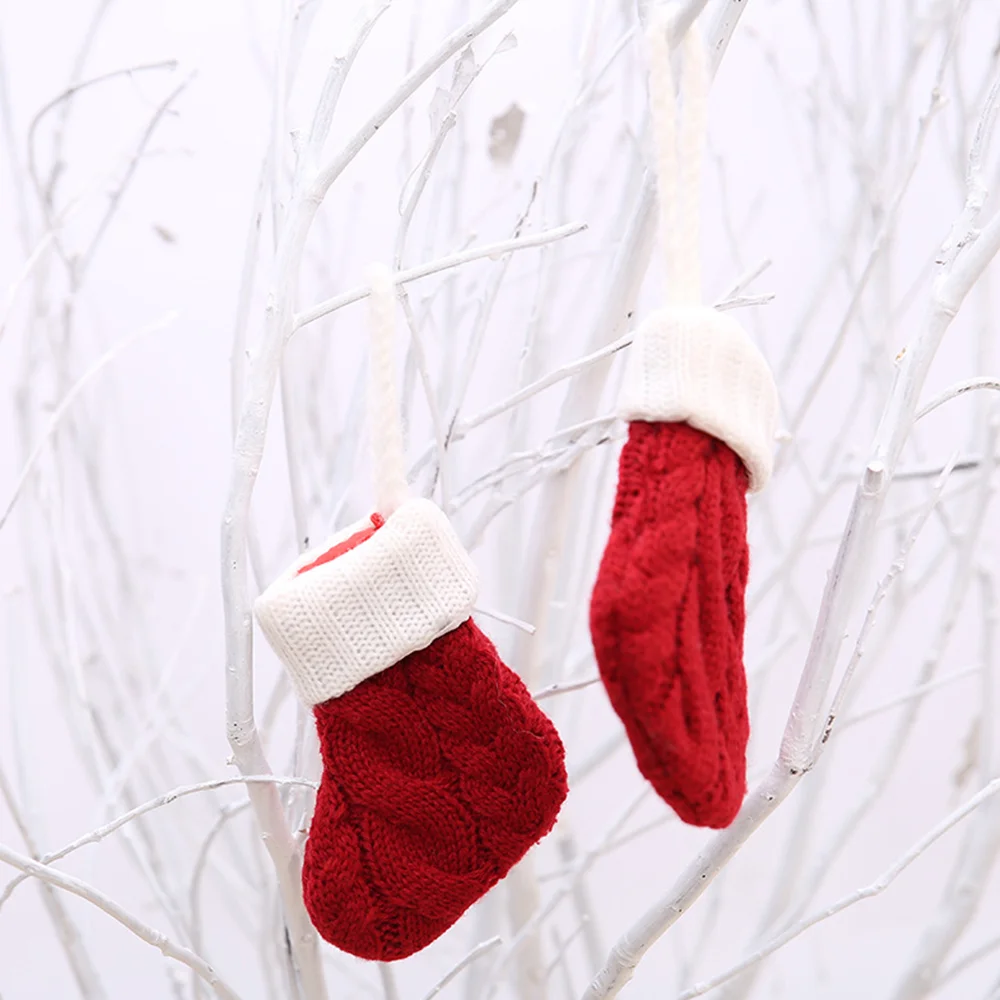 New creative Christmas knitted socks tableware set