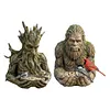 Bird Feeding Sculpture with Hidden Hang Hole Ancient Tree Bird Feeder Resin Birds Feeding Station Ornament for Patio/Backyard/Balcony