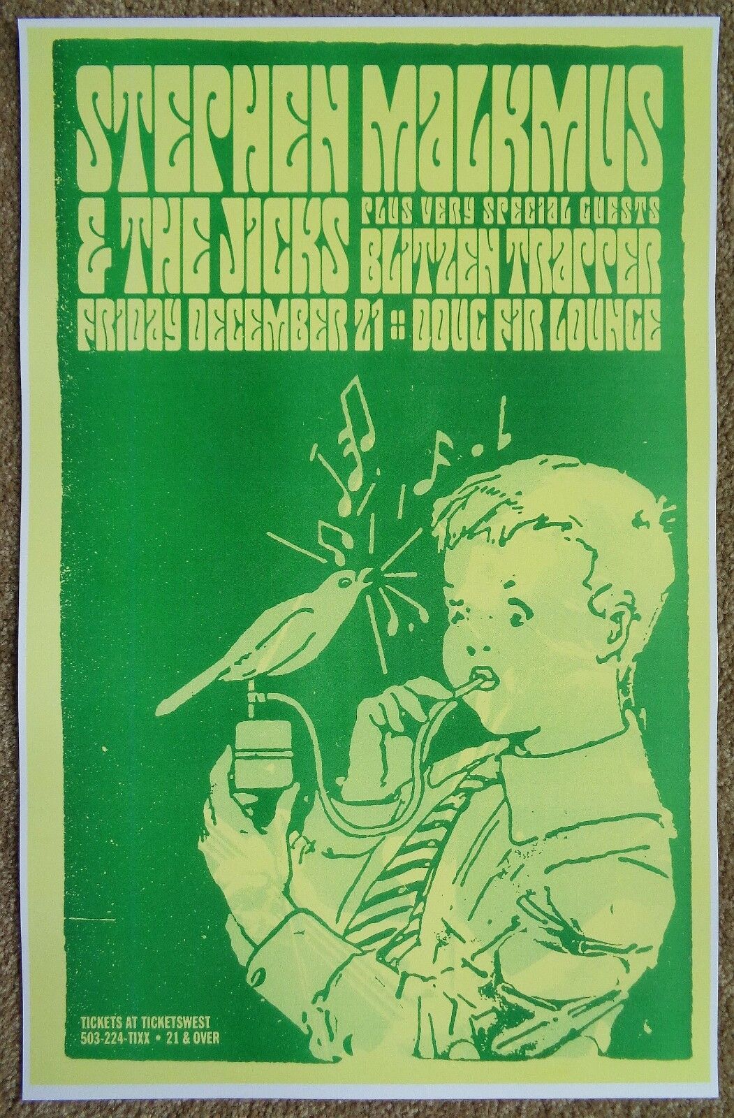 STEPHEN MALKMUS PAVEMENT Gig POSTER Dec. 2007 Portland Oregon Concert