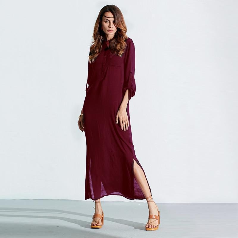 Cotton Linen Beach Maxi Dress