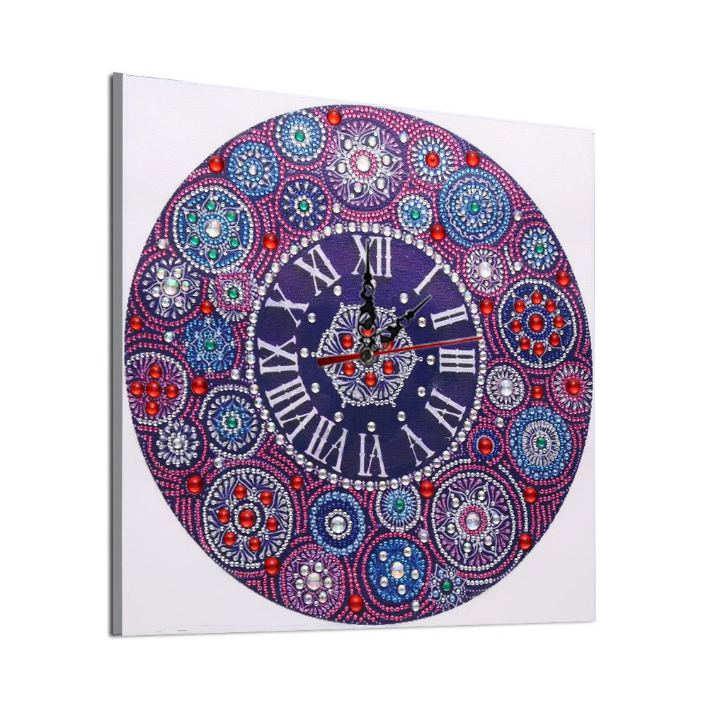 DIY Rhinestone Mandala Clock Part Special Shaped Diamond Painting Kit(35*35cm)
