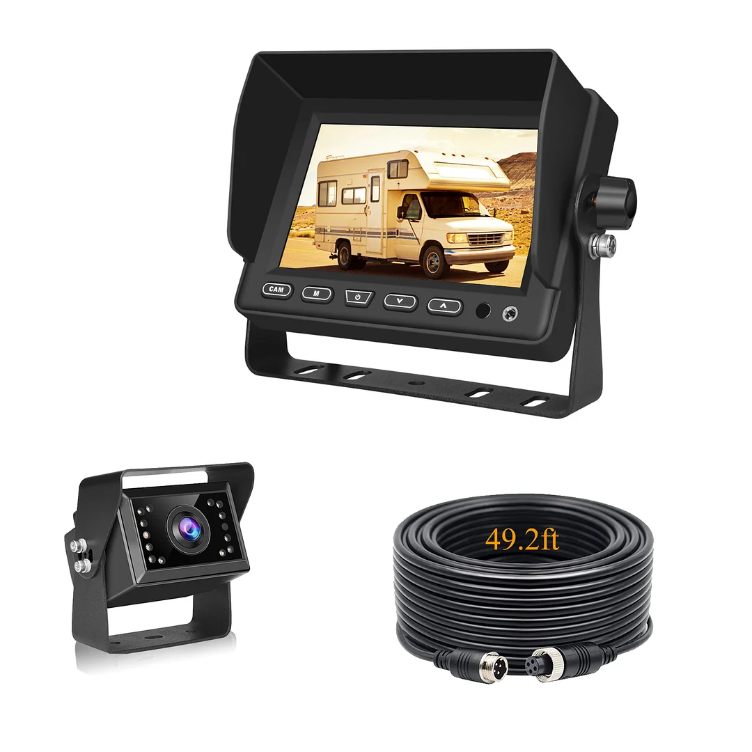 Car Mini Side/Front/Backup Camera 5 LCD Rear View Monitor Reverse Parking  Kit