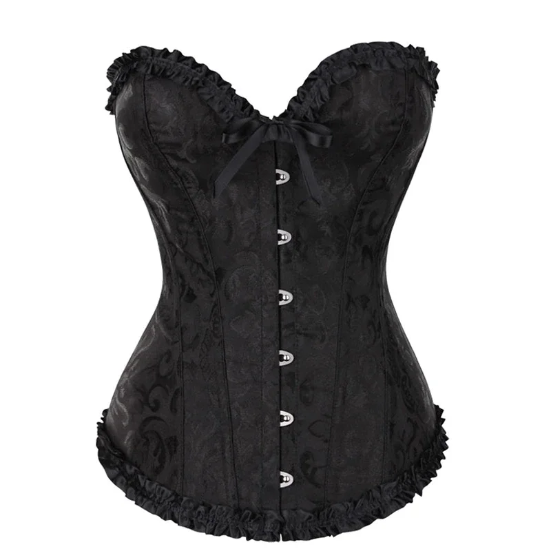 Billionm Sexy Women Lace Up Corset Bustier Crop Top Vintage Underbust Corsets To Wear Out Boned Waist Trainer Body Shaper Tank Top Korset