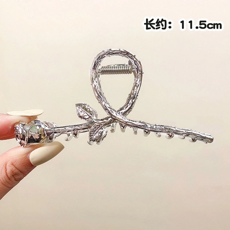 Simple Metal Catch Clip Large Shower Pearl Shark Clip