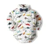 Baby Boy Gentleman Suit Dinosaur Jumpsuit 3 Pcs Set