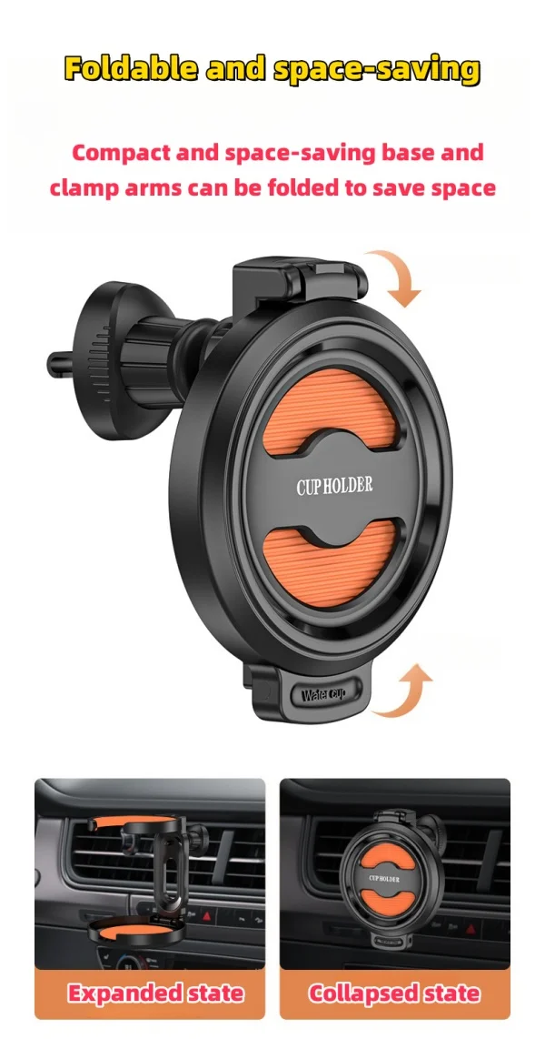 Car Cup Holder Multifunctional Foldable Car Air Outlet Beverage Holder