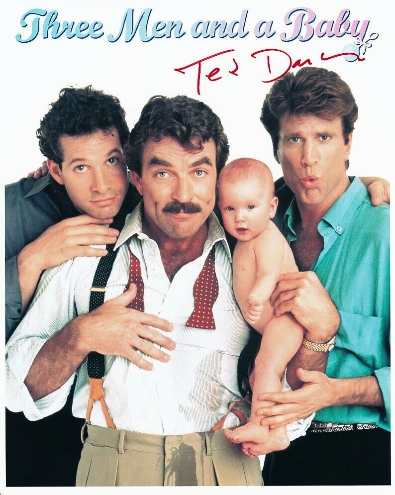 TED DANSON signed THREE MEN AND A BABY 8x10 w/ coa FUNNY COLOR MINI-POSTER