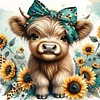 Highland Cow-11CT Stamped Cross Stitch Kit(40x40cm)