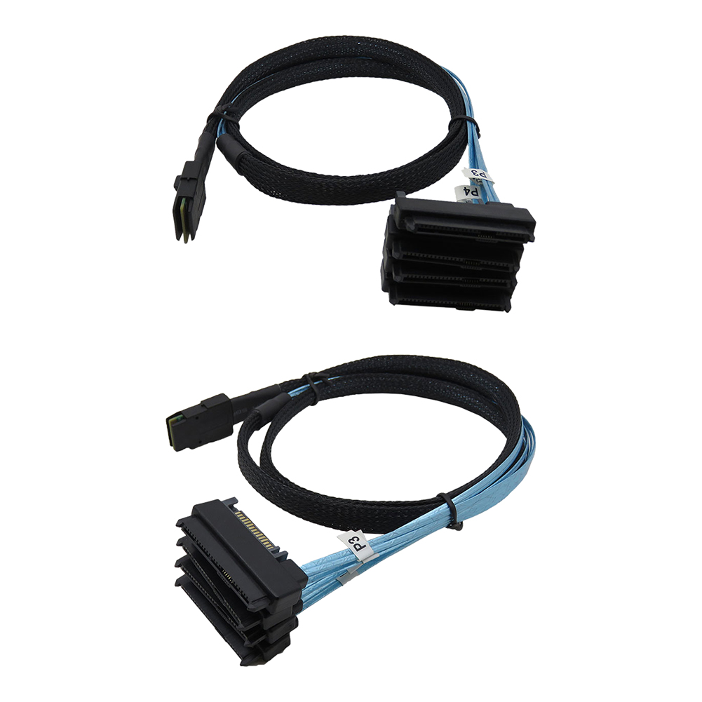 

Mini SAS 36 Pin SFF-8087 to 4 SAS 29 Pin SFF-8482 Cable with 15P SATA Power, 1m, 501 Original