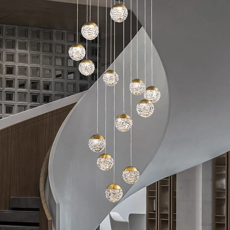 13 Heads Brass Glass Globe LED Chandelier Vjlight
