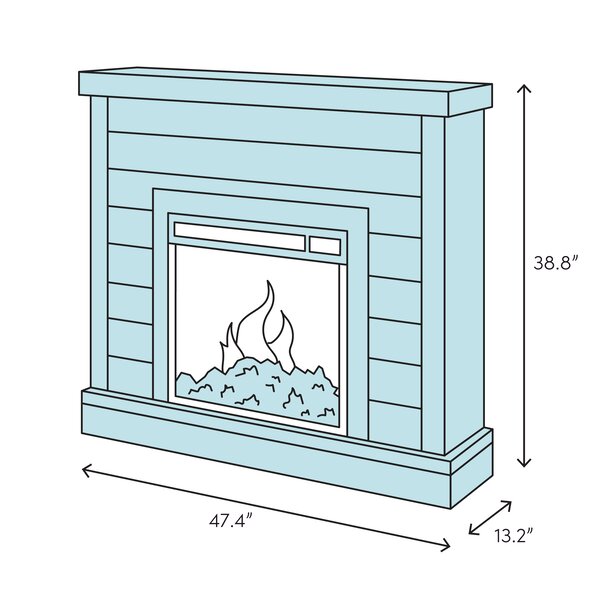 Milo Mirrored Electric Fireplace