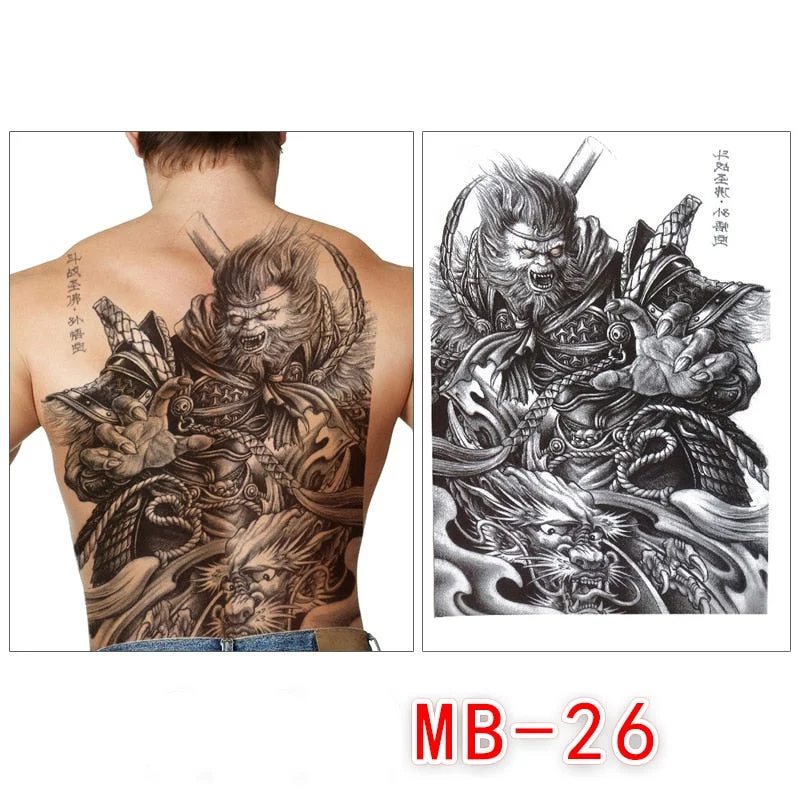 Waterproof temporary men tattoos tattoo full back large tatoo fake dragon girl tattoo body art sticker sexy decals transferable