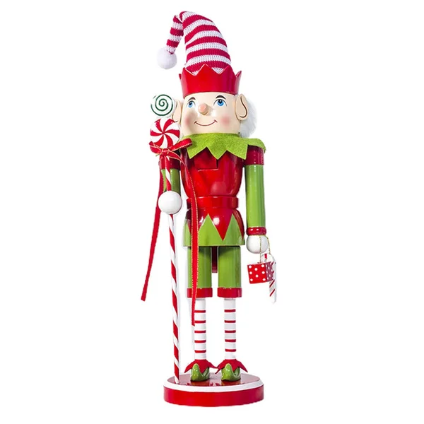 Christmas Wooden Standing Ornaments Cute Cartoon Santa Snowman Elf Nutcracker Doll Figures Puppet Toy Home Tabletop Decoration Gifts Gre
