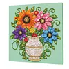 DIY Pre-Framed Flower Vase Button Art Canvas Kit