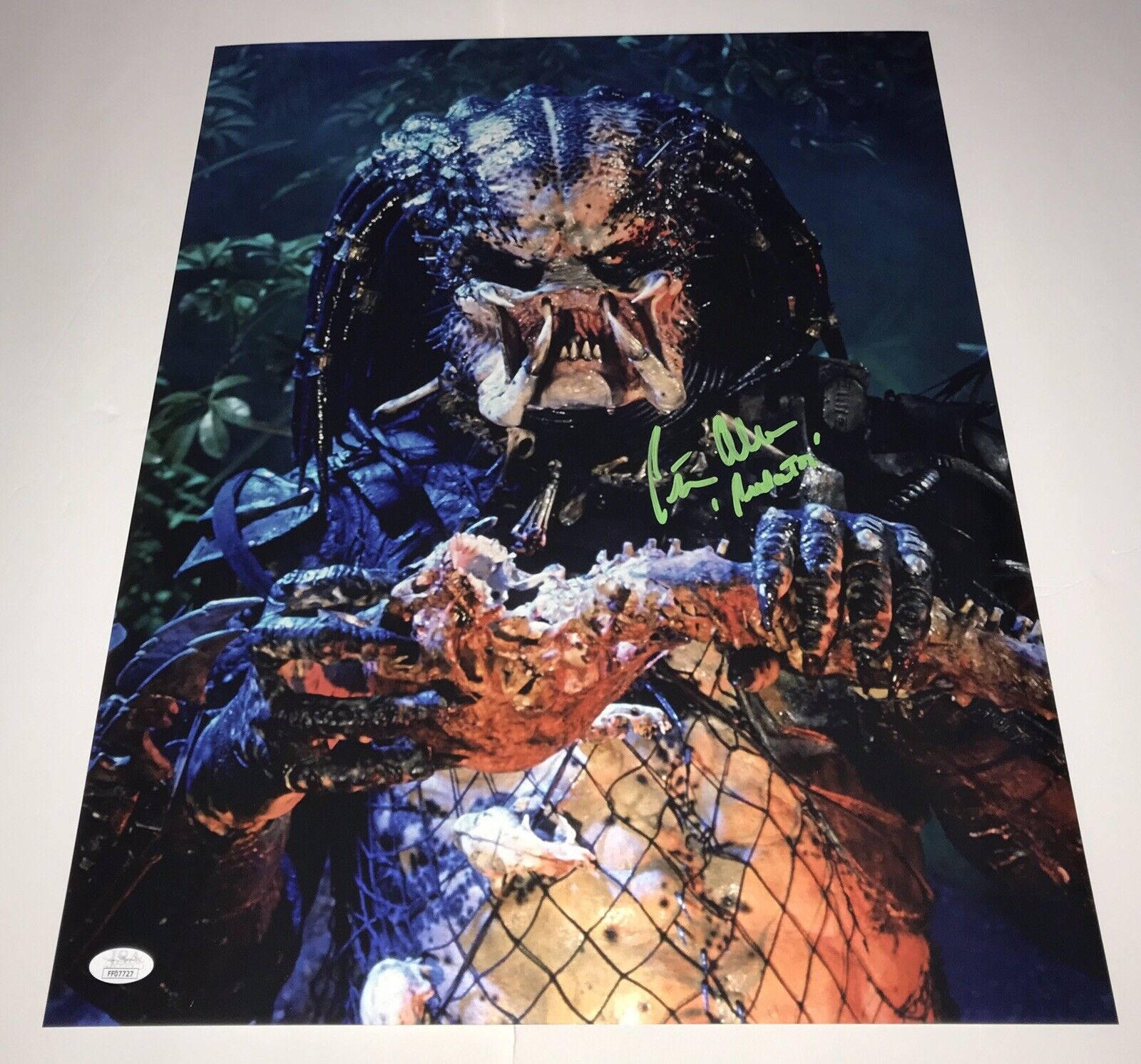 PETER CULLEN Signed THE PREDATOR Metallic 16x20 Photo Poster painting Autograph JSA COA