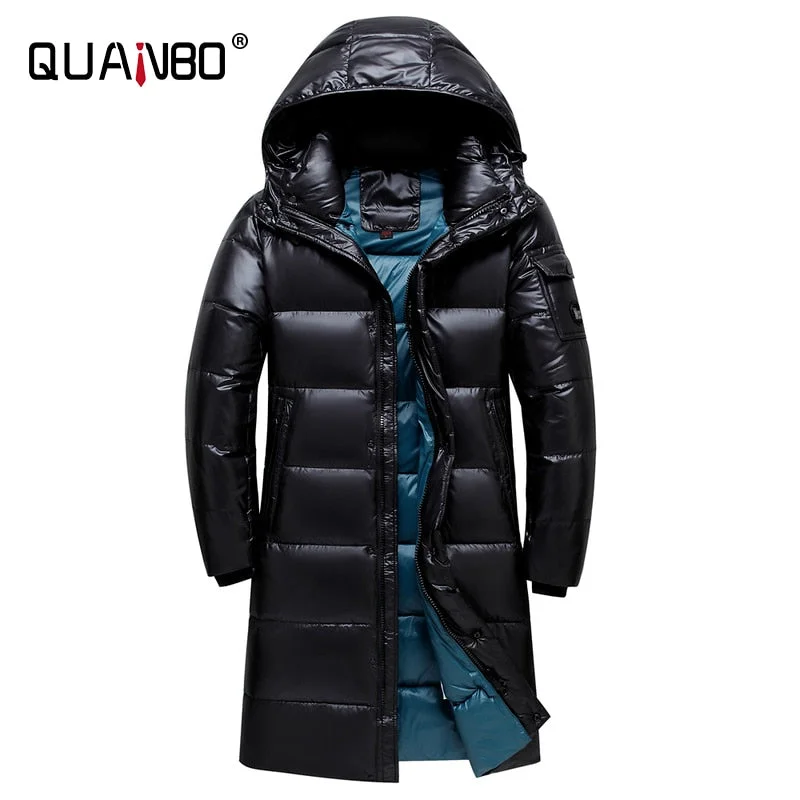 Oocharger Cold Resistant Keep Warm Men's Women Blakc Down Coat 2023 New Arrivals Men Business Thick （Winter) Mid-lenghet Down Jacket