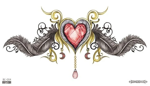 Sdrawing Temporary Tattoo Sticker leaf flower plant black sketch Fake Tatoo Breast Chest Back Belly Flash Tatto For Women Girl