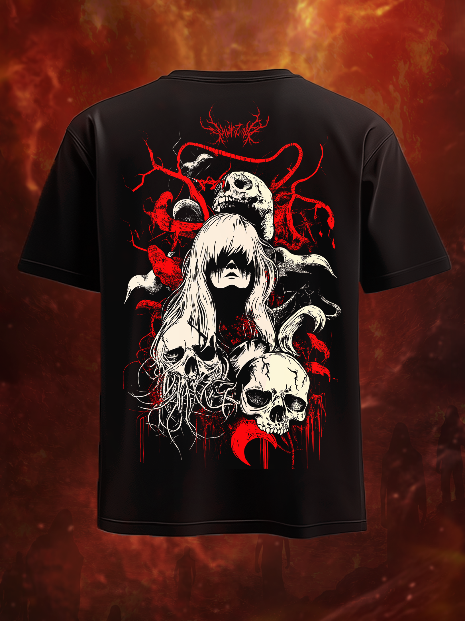 Art Satanic Lilith Print Short Sleeve T-Shirt