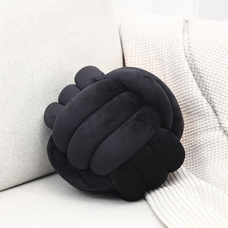 1pc Soft & Plush Knot Pillow Ball - Decorative Throw Cushion for Modern Home, Handmade Woven Round Pillow for Bedroom, Living Room, Sofa with Cute Knotted Design - Perfect Accent for Home Decor