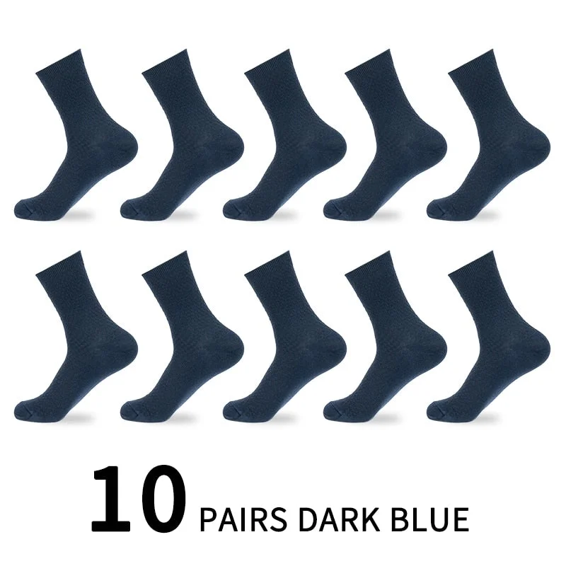 10 Pairs/Lot Men Bamboo Fiber Socks High Quality Solid Black Long Short Sock Business Casual Sports Breathable Four Seasons