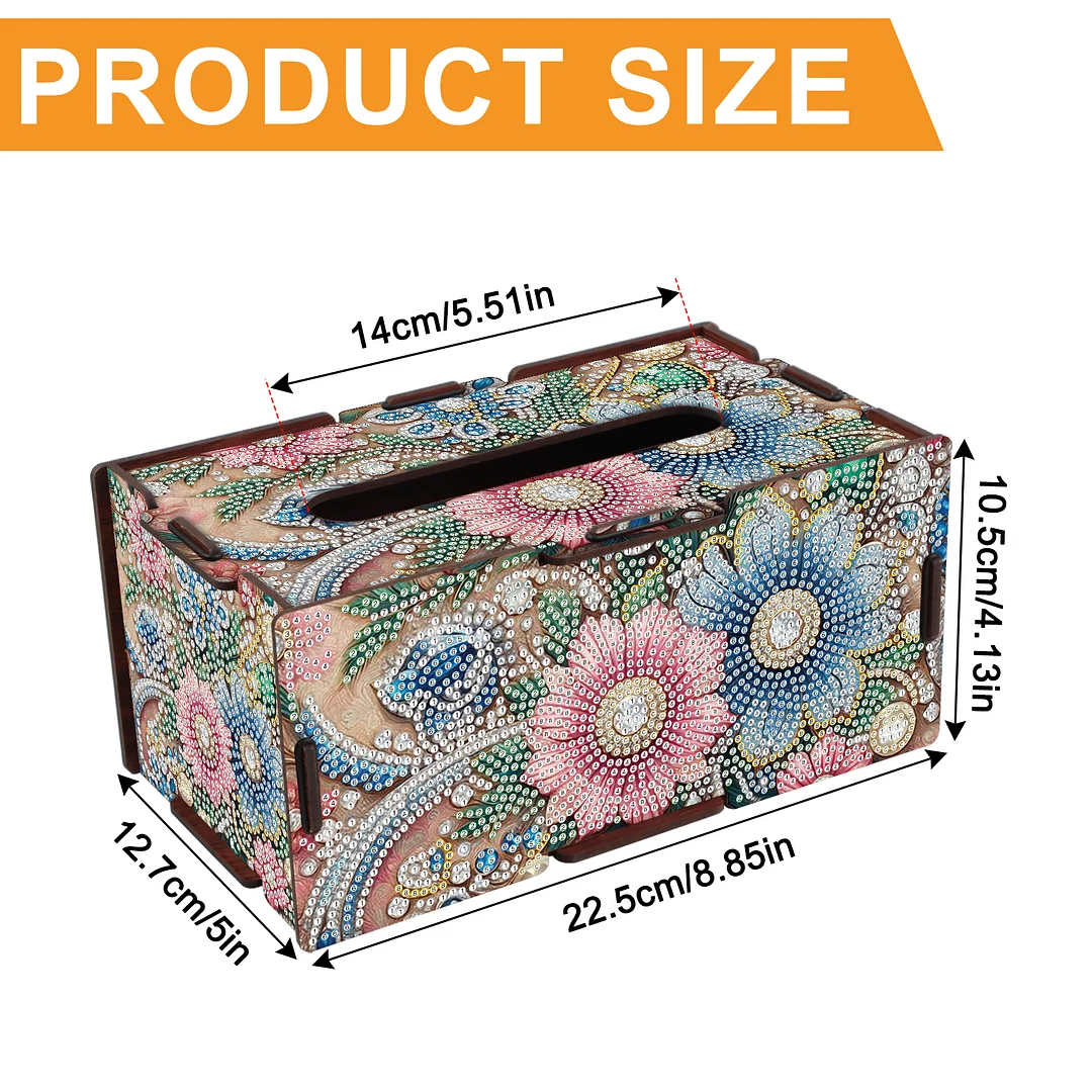 Wooden Diamond Painting Tissue Box for Home and Office Decoration (ZJH041)