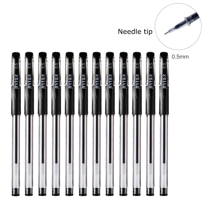 20Pcs/set Office Gel Pen 0.5mm Bullet/Needle Nib Blue Black Red ink Rod for Handle Gel Pen Refill School Writing Stationery