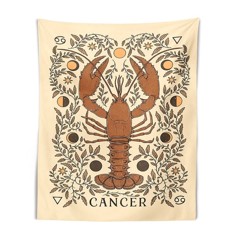 Tarot Tapestry Wall Hanging Constelation Zodiac Tapestries Hippie Astrology Tapestry Boho Horoscope Floral Tapestry for BedRoom