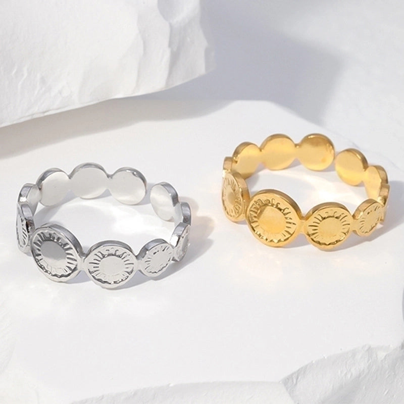 Fashion Geometric 304 Stainless Steel 18K Gold Plated Plating Stainless Steel Rings