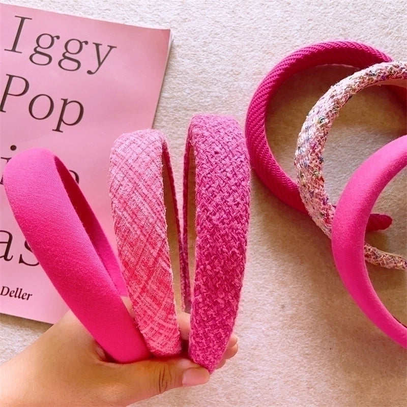 Sweet Geometric Solid Color Cloth Hair Band