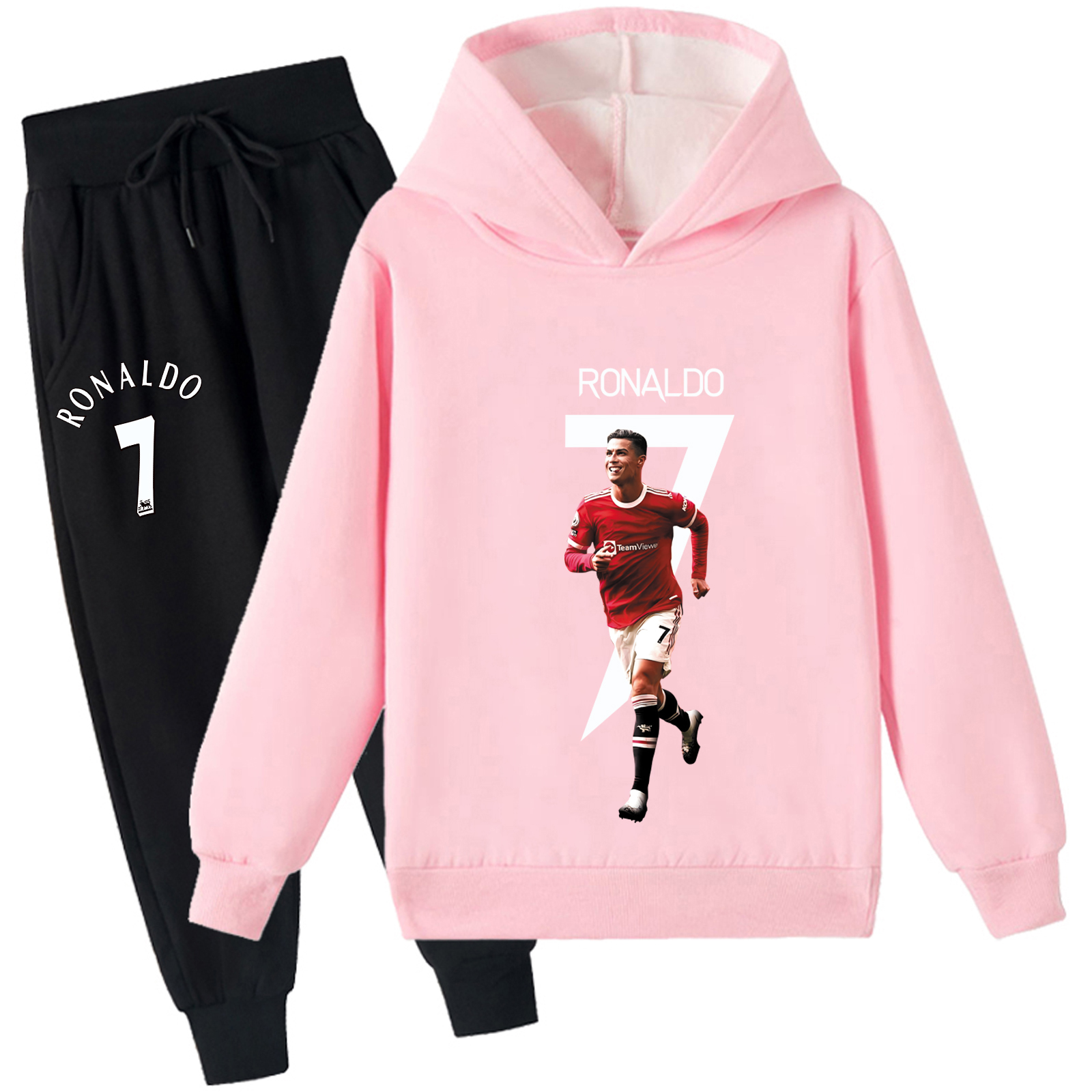 Mayoulove Cristiano Ronaldo Fleece Hoodie Set for Kids - Stylish Sportswear for Boys  Girls, Perfect Gift-Mayoulove