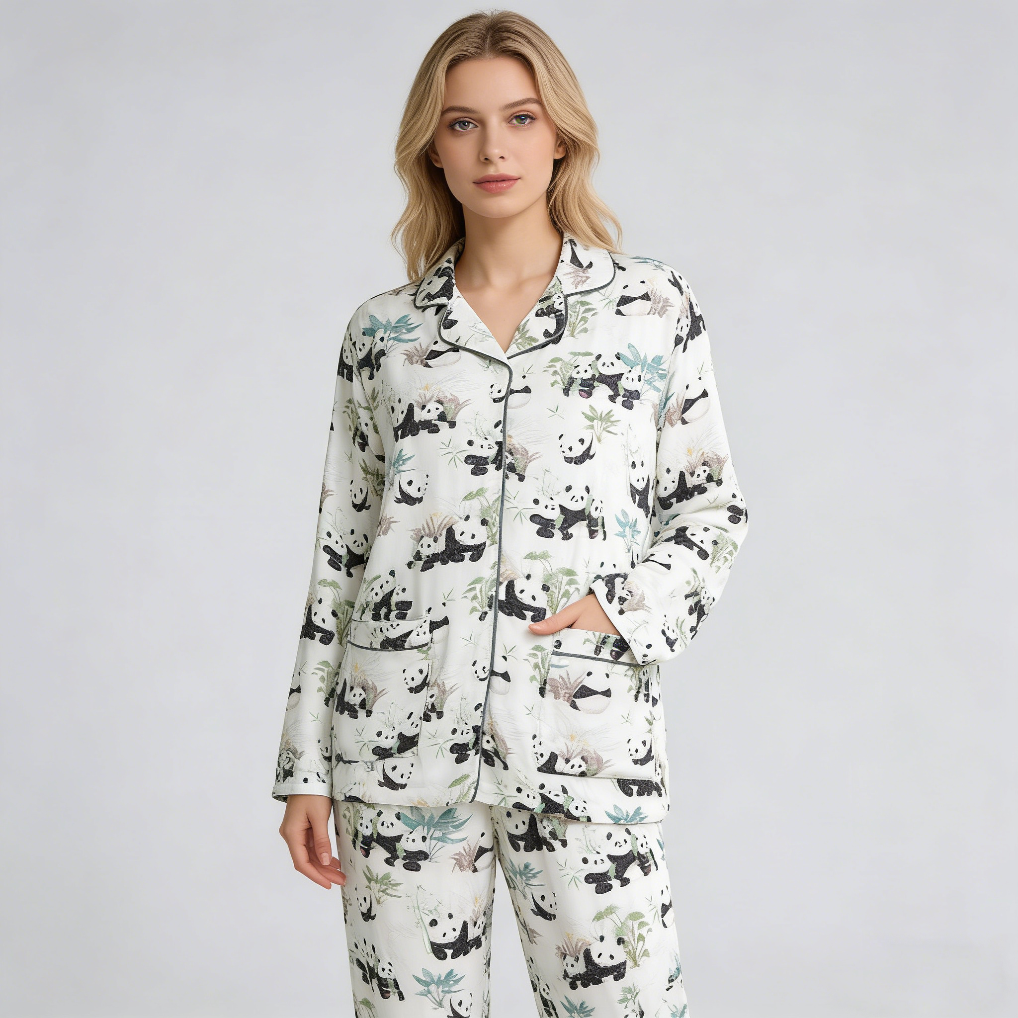 Cozy Family Bamboo Fiber Parent-Child Pajamas REAL SILK LIFE