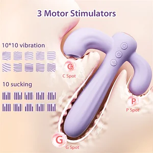 Cactus Vibrator - Women's sex toys 3-in-1 Powerful Suction and Vibration Rabbit Vibrator