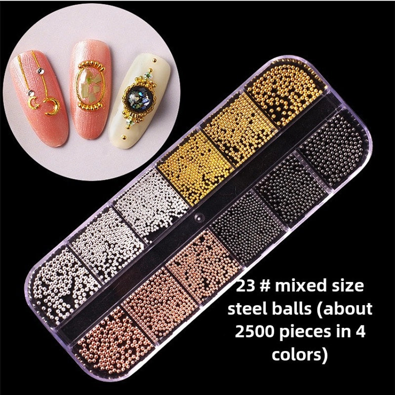 Nail Jewelry Rhinestone Flat Bottom Drill Hollow Nail Stick Drill Sequins Colored Diamond Flat Bottom Pearl Shell Japanese Series