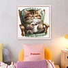 Cat Drinking Coffee-11CT Stamped Cross Stitch 40*40cm/15.75*15.75in