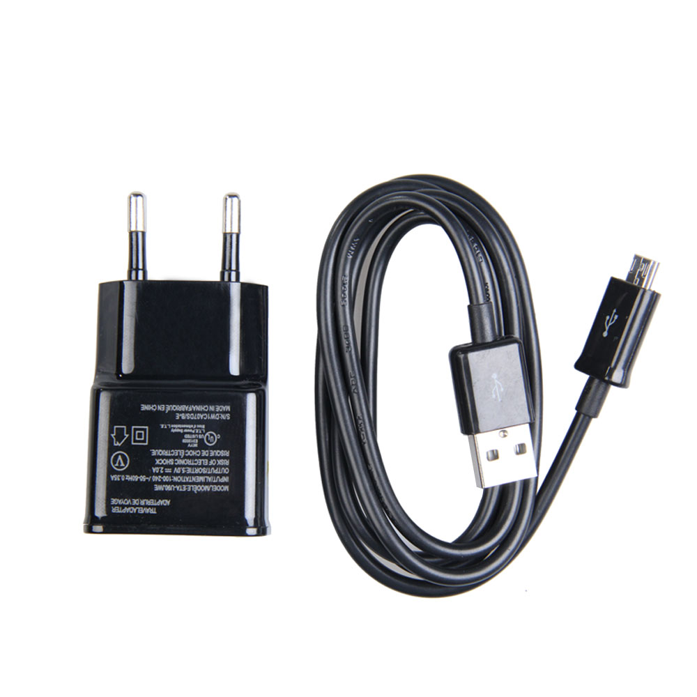 

Black USB Cable with EU Plug 2A Wall Charger for Samsung Galaxy Note 2 S3, 501 Original