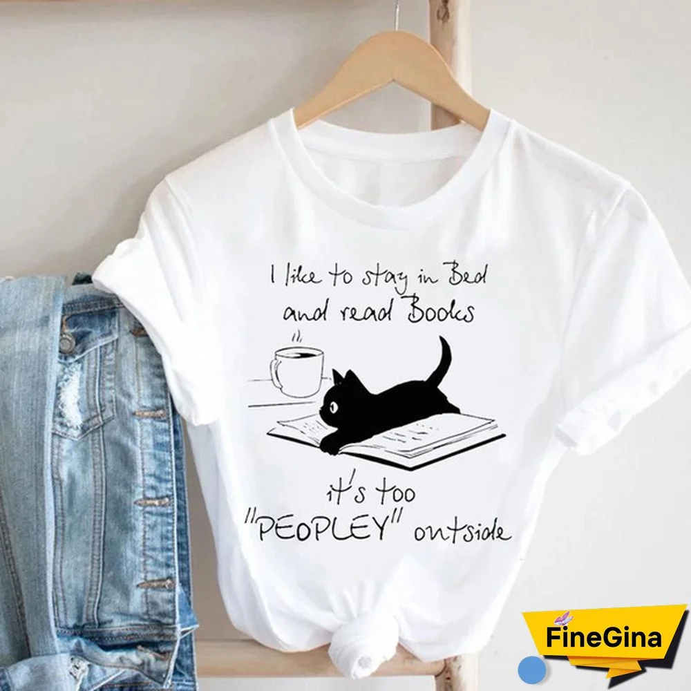 clothes women summer print lady cat coffee new funny letter spring 90s female tee top tshirt fashion clothing short sleeve T casual cartoon graphic t-shirt