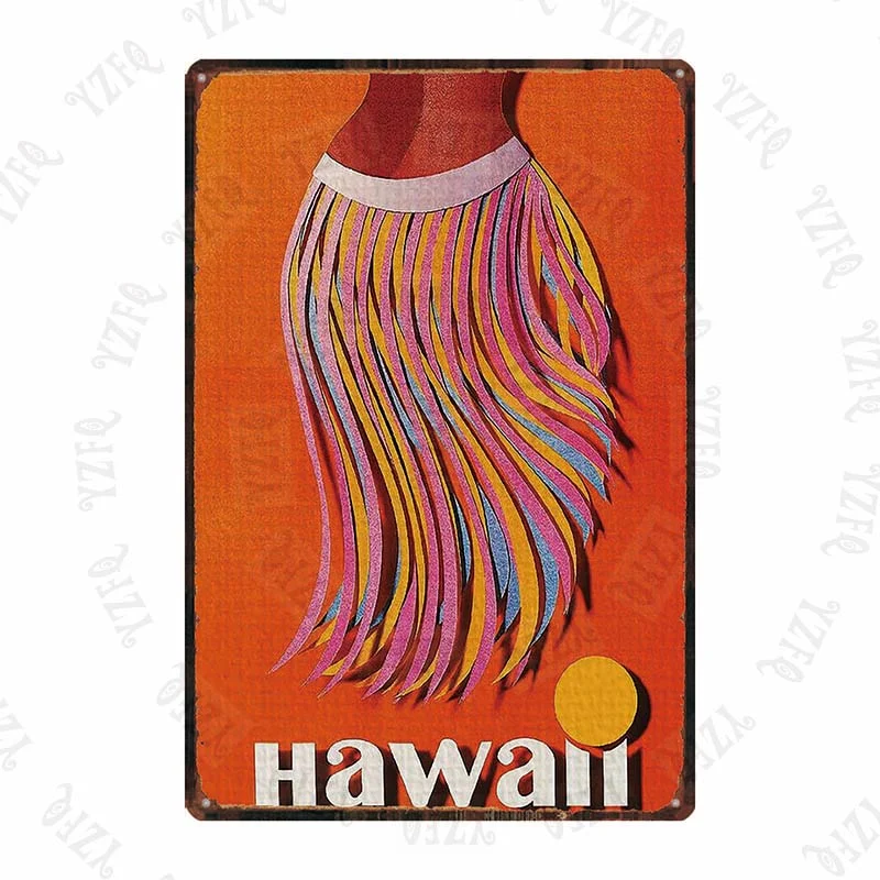 Athvotar Vintage Poster Surfing Beach Metal Sign Travel Souvenir Retro Wall Bar Art Home Cinema Decor Cuadros DU-5391A