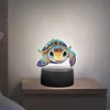 (US Local)Animal Diamond Painting Night Light 5D DIY Diamond Painting Lamp (Turtle)